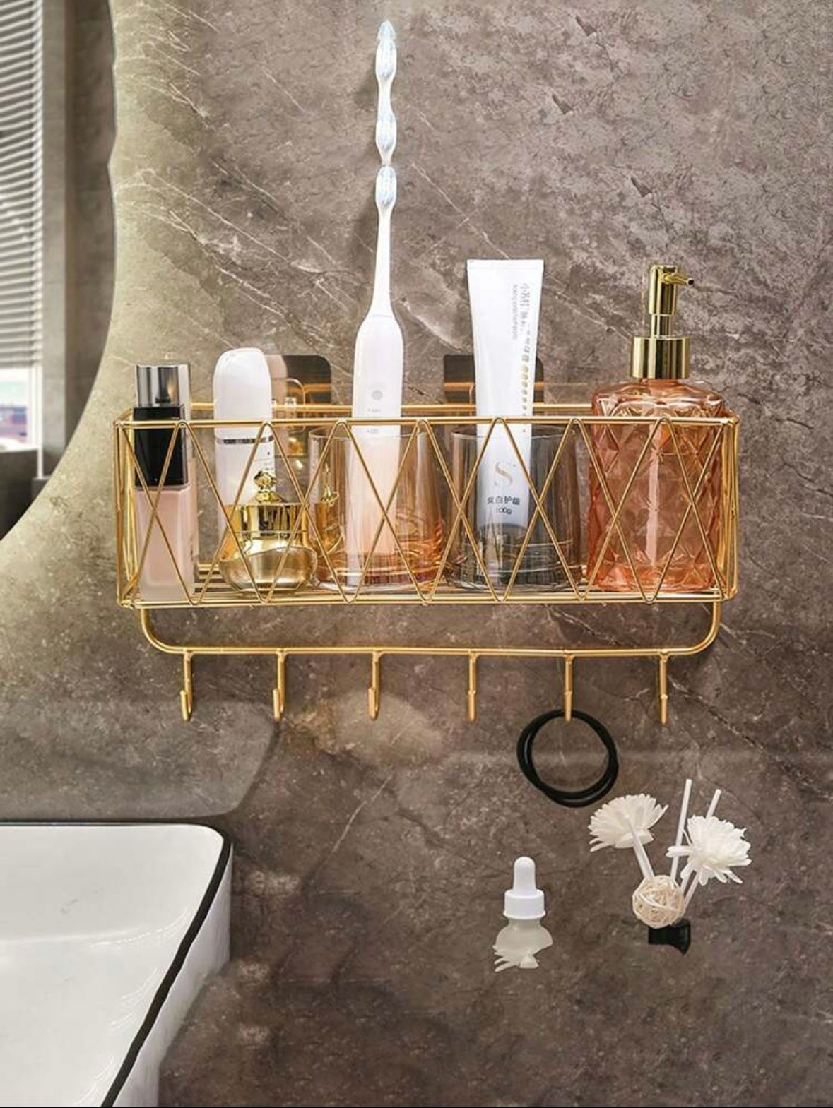 This Gold Iron Hanging Basket