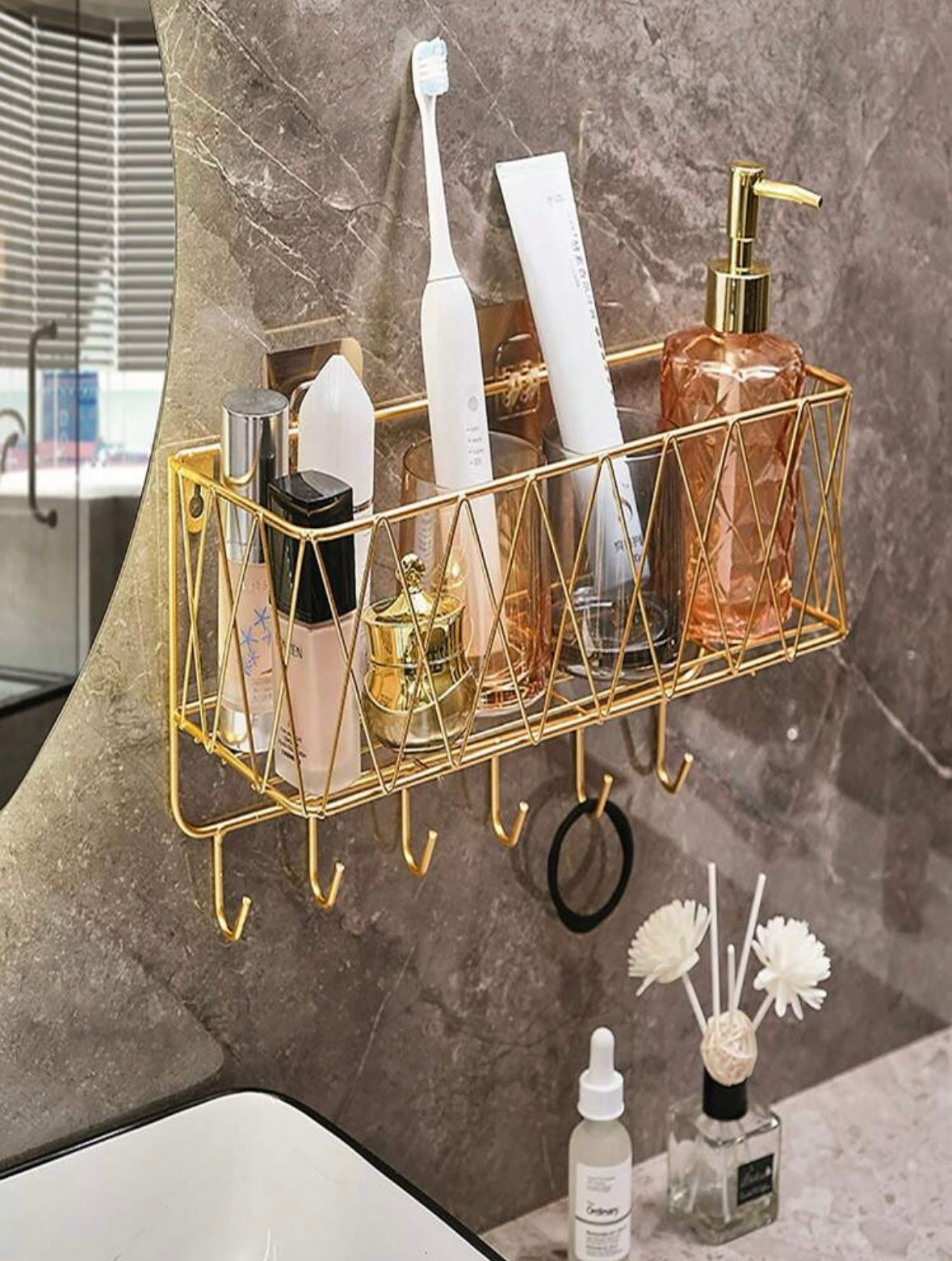 This Gold Iron Hanging Basket