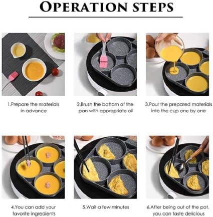 Non-Stick Frying Pan with 4 Hole Pancake Pan Fried Egg Burger Pan_3