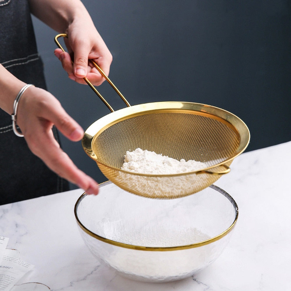 Stainless Steel Gold Mesh Colanders