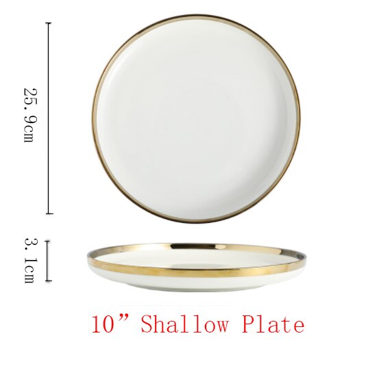 Ceramic Gold Plated Edge Tableware Set