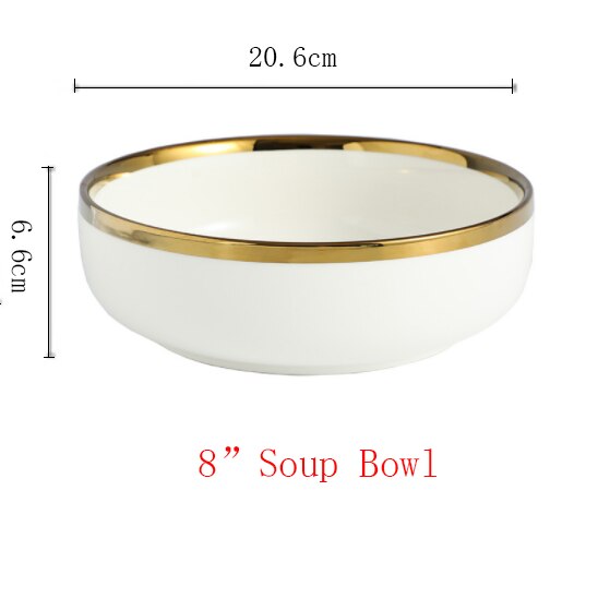 Ceramic Gold Plated Edge Tableware Set