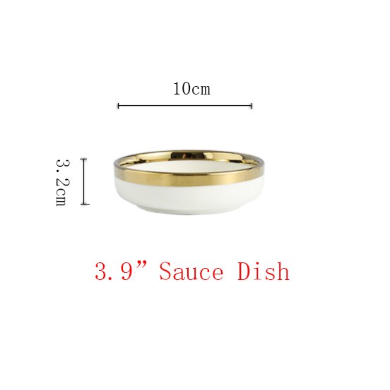 Ceramic Gold Plated Edge Tableware Set