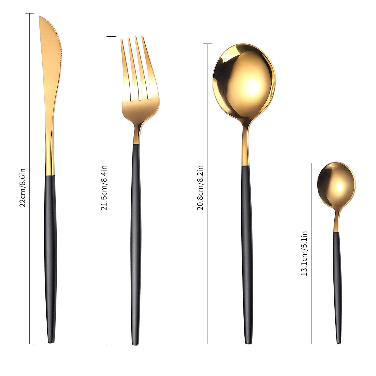 24pcs Upscale Stainless Steel Gold Dinnerware Set