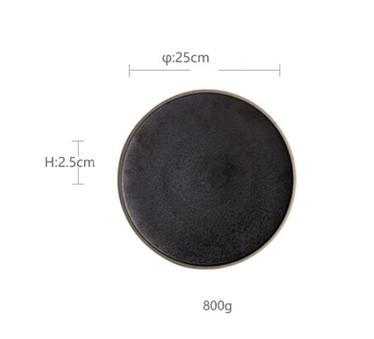 Black Ceramic Dinner Plate