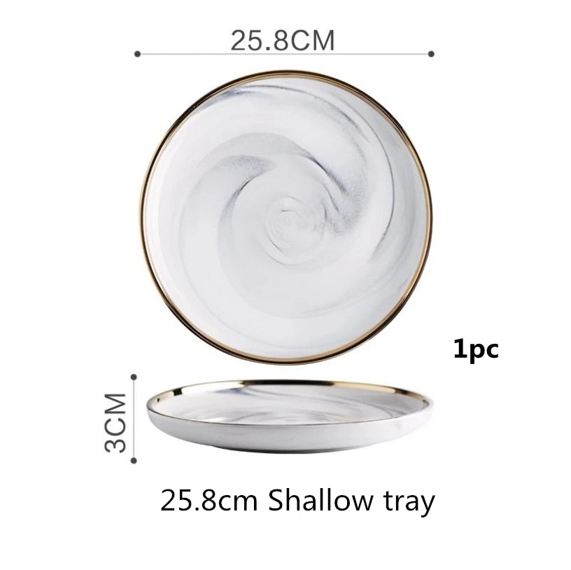 Gold Marble Ceramic Dishes