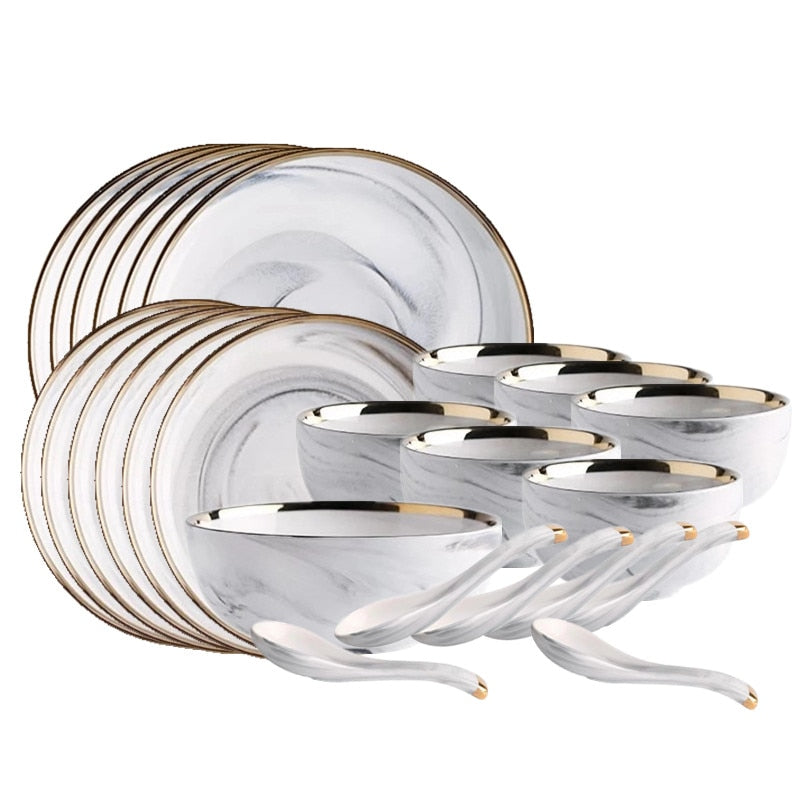 Gold Marble Ceramic Dishes