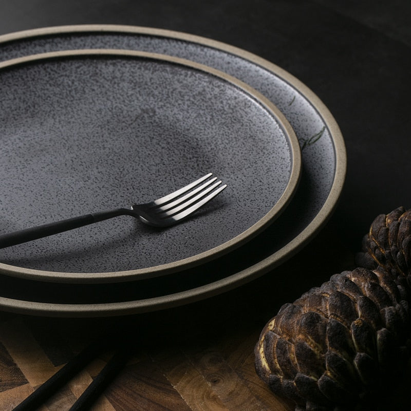 Black Ceramic Dinner Plate