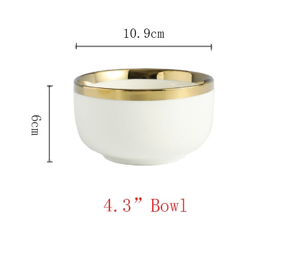 Ceramic Gold Plated Edge Tableware Set