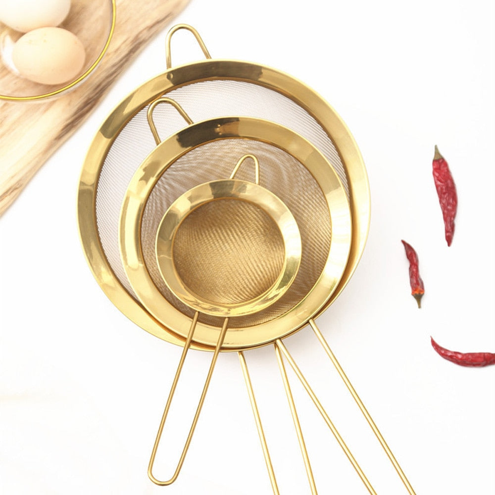 Stainless Steel Gold Mesh Colanders