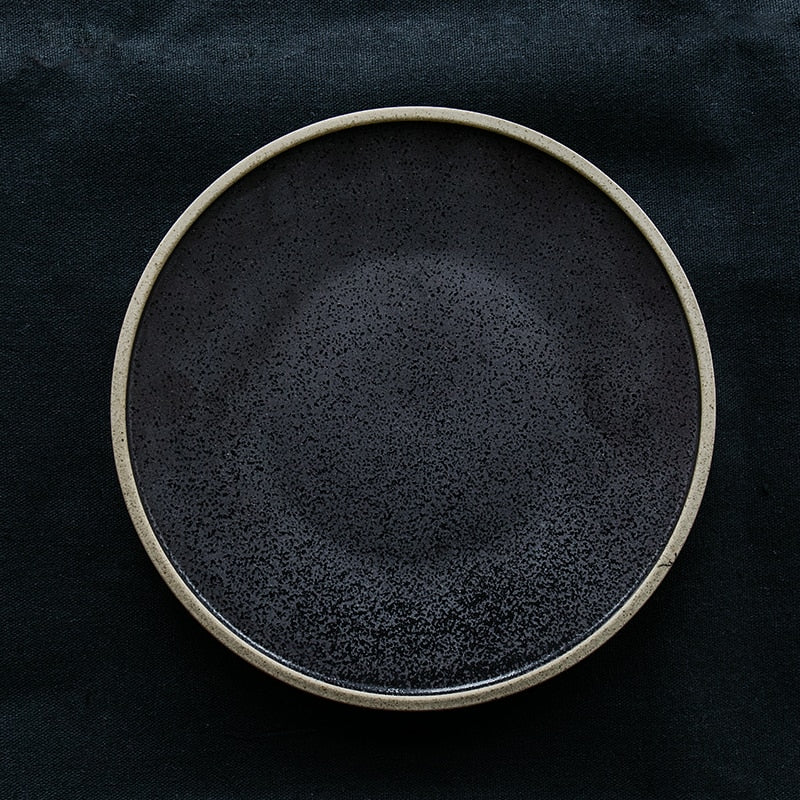 Black Ceramic Dinner Plate