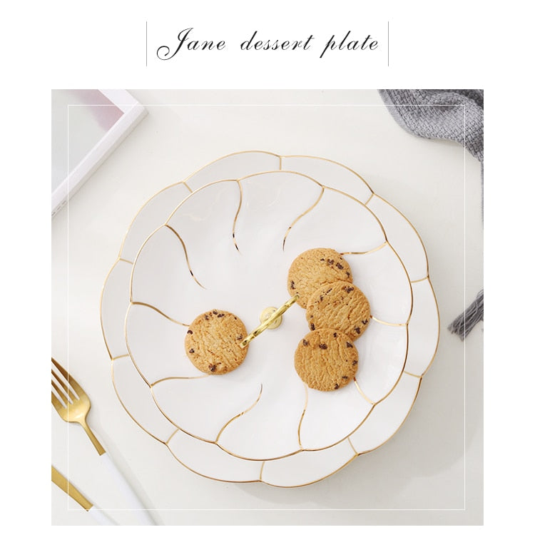 Europe Gold Inlay Porcelain Tableware
