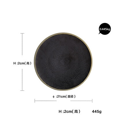 Black Ceramic Dinner Plate
