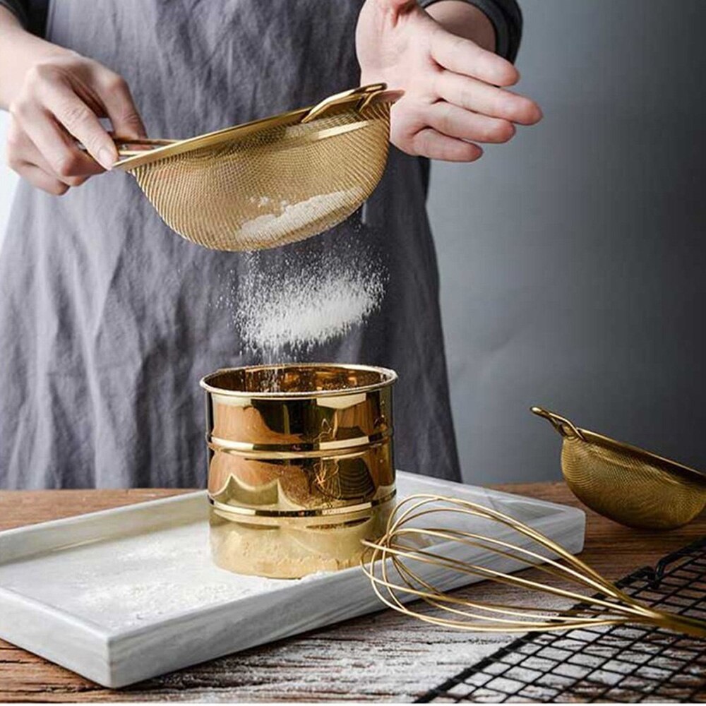 Stainless Steel Gold Mesh Colanders