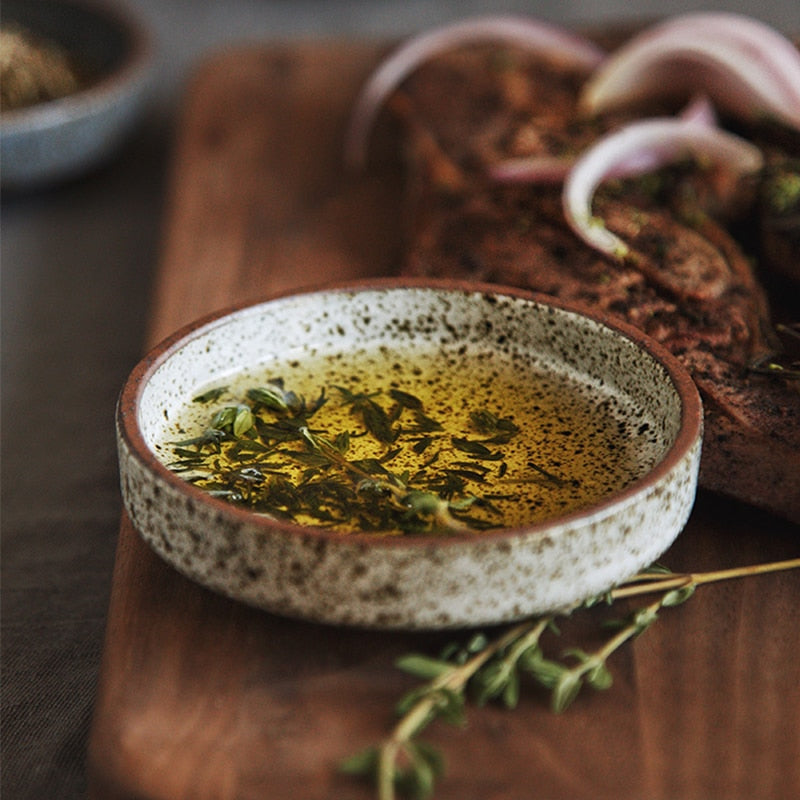 Round Ceramic / Pottery Dish used for Sauce and Seasoning
