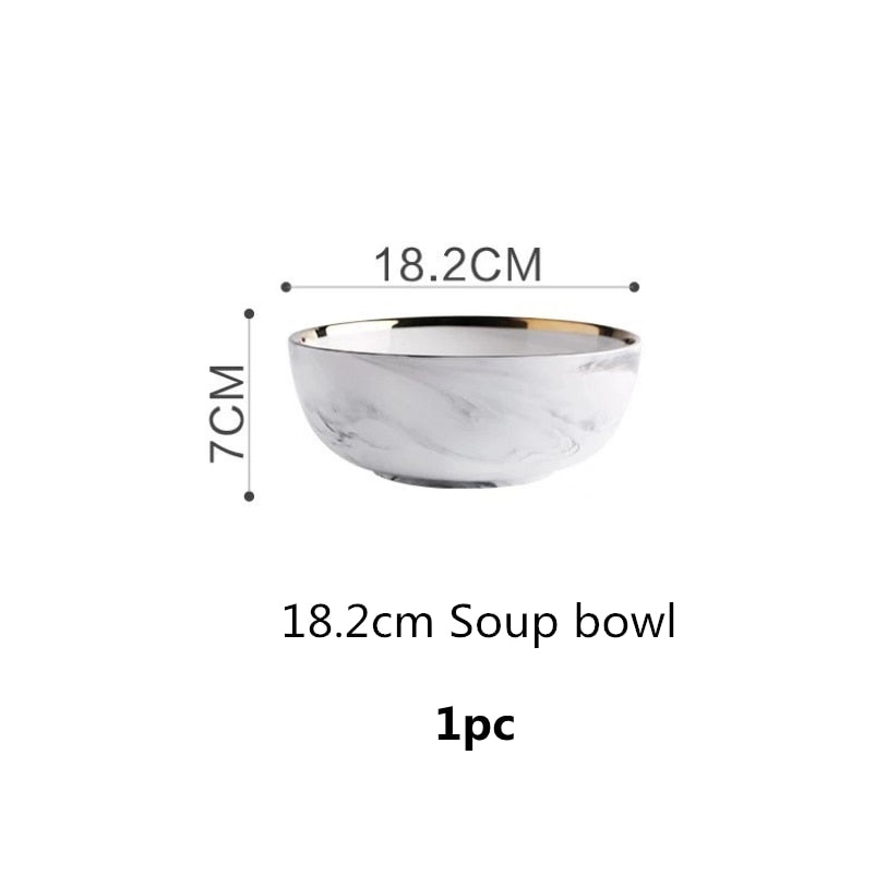 Gold Marble Ceramic Dishes