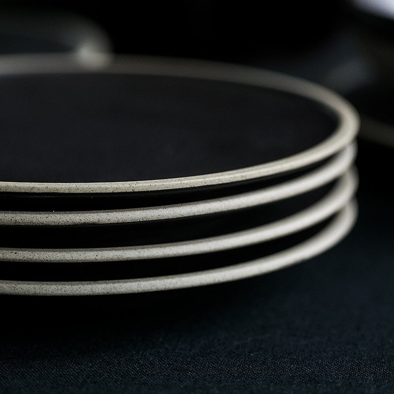 Black Ceramic Dinner Plate