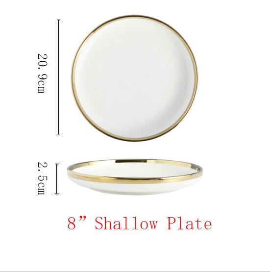 Ceramic Gold Plated Edge Tableware Set