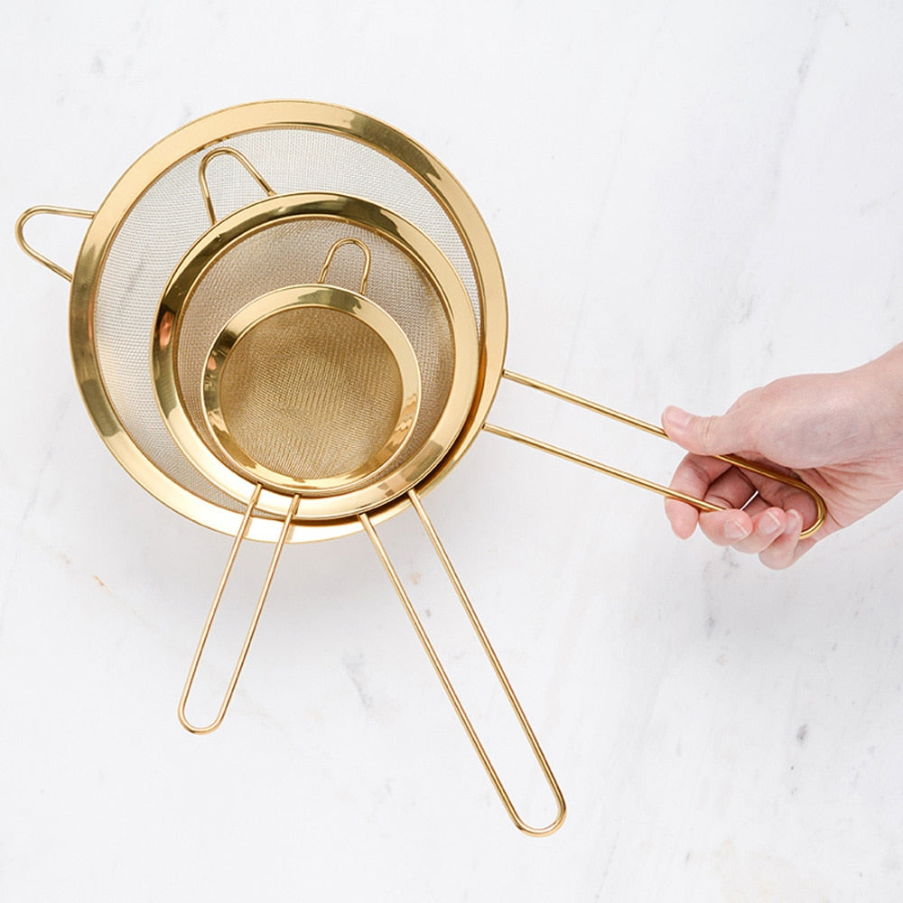 Stainless Steel Gold Mesh Colanders
