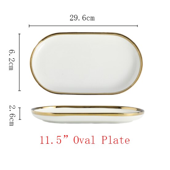 Ceramic Gold Plated Edge Tableware Set