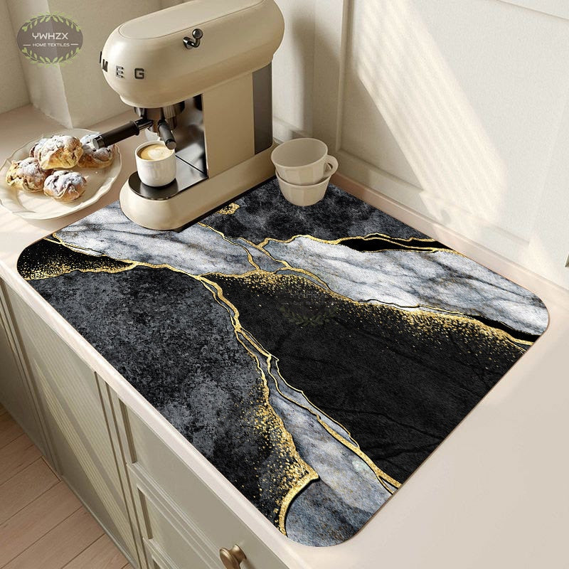 Luxury Marble Gold Drainage Mat