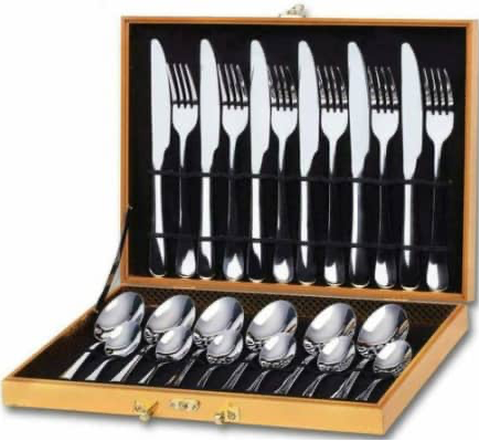 24pcs Silver Cutlery Spoon Fork And Knife Set
