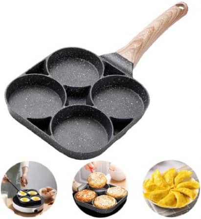 Non-Stick Frying Pan with 4 Hole Pancake Pan Fried Egg Burger Pan_0