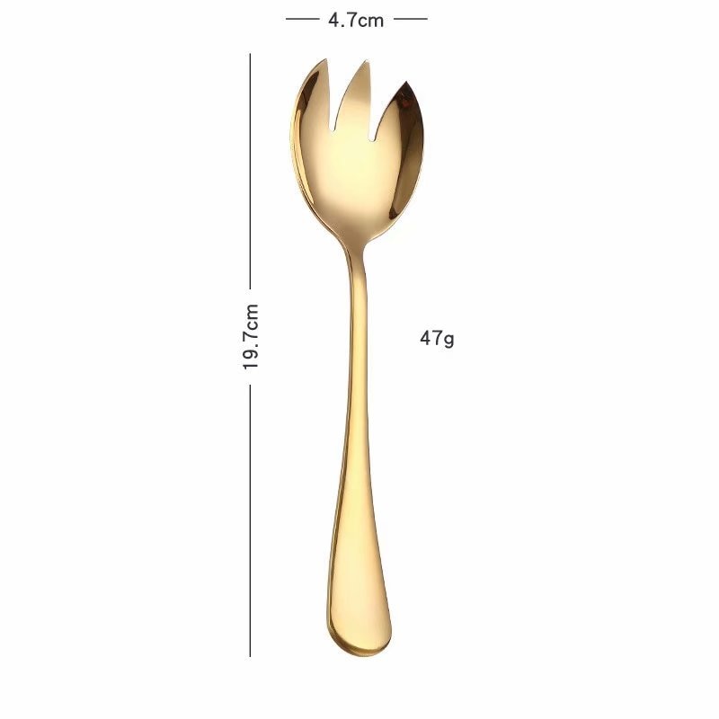 2Pcs Gold Stainless Steel Cutlery Set