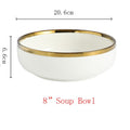 Ceramic Gold Plated Edge Tableware Set