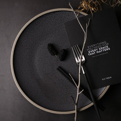 Black Ceramic Dinner Plate