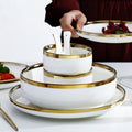 Ceramic Gold Plated Edge Tableware Set